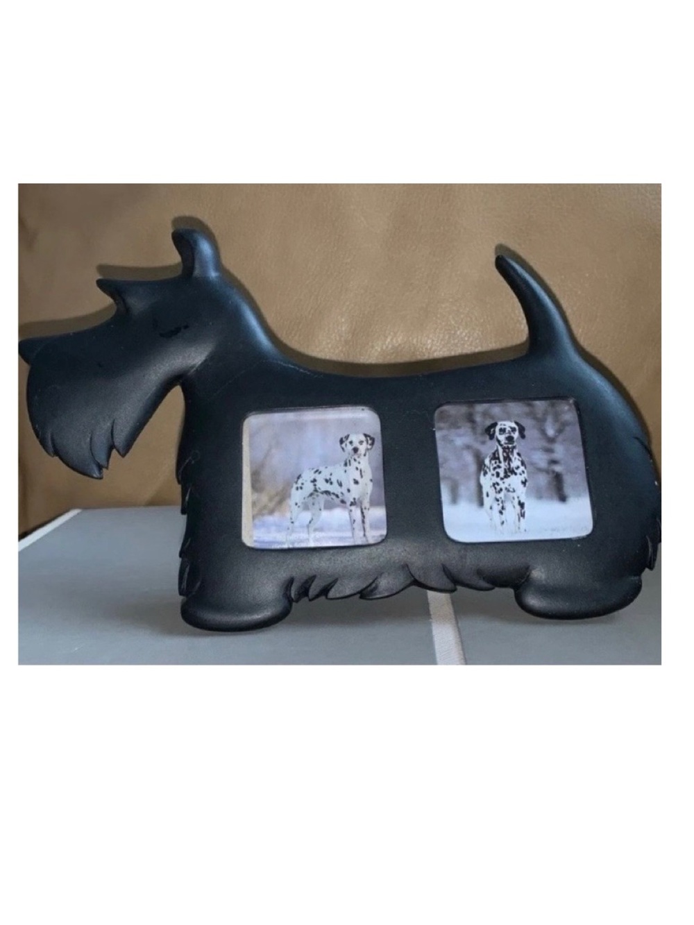 🎆 Schnauzer / Scottish Terrier Black Frame Isaac Jacobs Double Picture Frame NWT